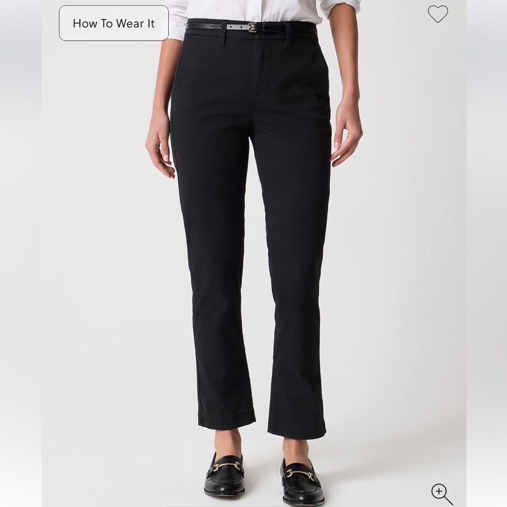 J. Crew High-Rise Girlfriend Chino Pants - Black NWT
